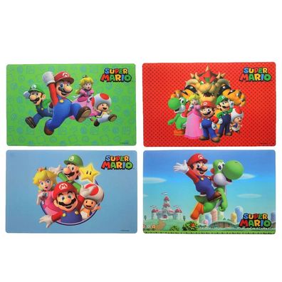 Super Mario Bros. Tischset - 4 Unterlagen / Untersetzer - 44 x 30 cm