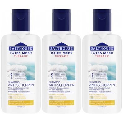 20,67EUR/1l 3 x Salthouse Totes Meer Therapie Shampoo Anti Schuppen 250ml
