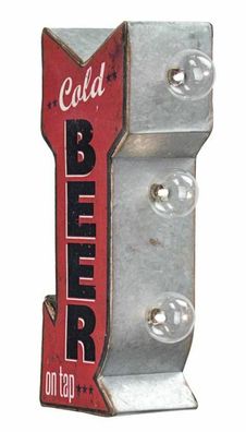 USA LED Mini Leuchtreklame Cold Beer "off the wall" 8x17x30