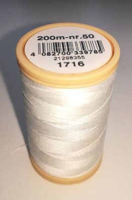 Nähfaden COATS Cotton merc. 50/200m Farbe 1716 weiß