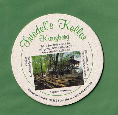 Brauerei Friedel - Keller am Kreuzberg - ungebrauchter Bierdeckel