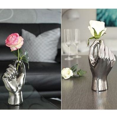 Gilde Vase Hand matt oder glänzend Keramik Deko Blumenvase Tisch NEU