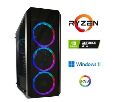 Gaming PC Ryzen™5 Power 6x 4,2Ghz GTX 1650 8GB RAM 500GB SSD Win 11 Pro