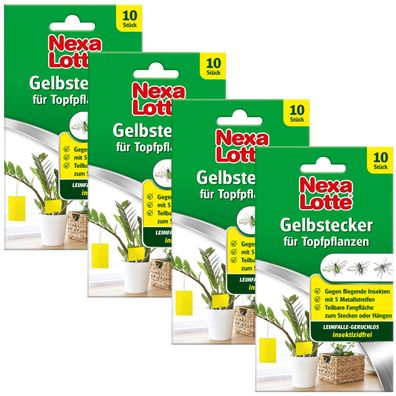 4 x NEXA LOTTE® Gelbstecker für Topfpflanzen, 10 Stück