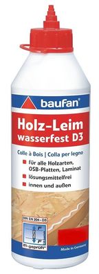 baufan® Holz-Leim D3 500 g Weißleim Wasserfeste Verleimungen nach DIN EN 204-D3