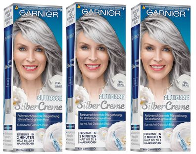 Garnier Nutrisse Silber Creme Perl-grau, 3er Pack (3 x 1 Stück)