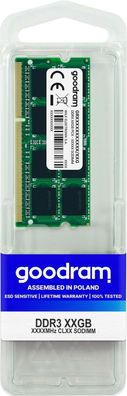 Goodram - Arbeitsspeicher 8GB DDR4 RAM 2400MHz CL17 DIMM SR - GR2400D464L17S/8G