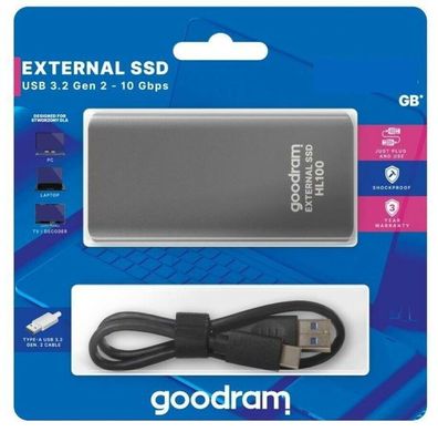 Goodram SSD Externe Festplatte 256 GB bis 2TB HL100 Gen. 2 / USB3.2 / 10Gbps