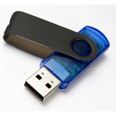 2 GB USB Stick Swivel Navy mit Bügelfarbe schwarz von USB Germany®