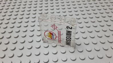 Lego 1 Panel 1x4x3 Mission 2 beklebt Transparent Klar Nummer 4215bpb41 Set 7047