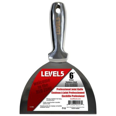 LEVEL5 Spachtel ganz aus Edelstahl Profi Trockenbau Malerspachtel 6"/152mm 5-406