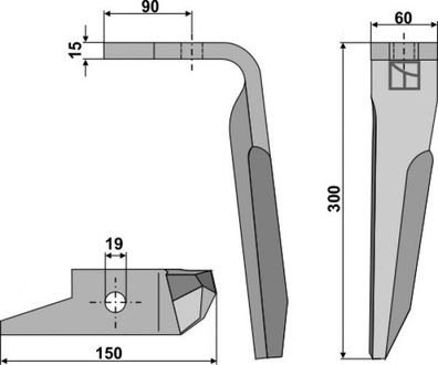 Amazone Kreiseleggenzinken, rechte Ausführung RH-AMA-02R (Maschinentyp KE)