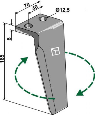 Kreiseleggenzinken, linke Ausführung RH-MUR-23R