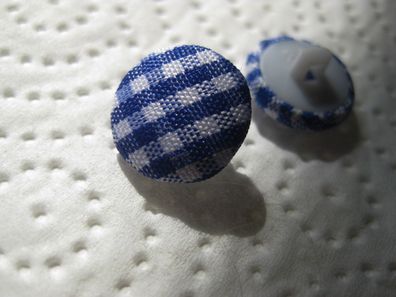1Kunststoffknopf Kunststoffknöpfe blau/ weiß kariert 14x7mm Öse 3mm Nr 4001