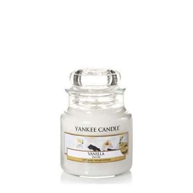 Yankee Candle Duftkerze Vanille cremeweiß klein