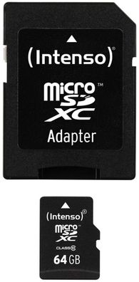 Intenso High Speed 64GB Micro SDXC SD Karte Class 10 inkl. Adapter