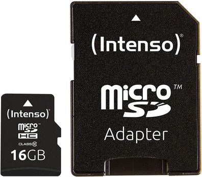 Intenso High Speed 16GB Micro SDHC UHS-I SD Karte Class 10 inkl. Adapter