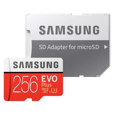 Samsung 256GB microSDXC UHS-I U3 EVO Plus Speicherkarte Class 10 mit SD-Adapter
