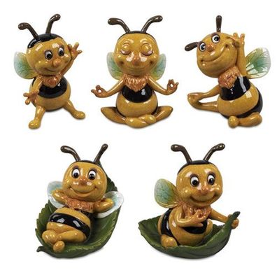 Formano Biene auf Blatt Yoga Turnen Deko Tier Figur Insekt gelb schwarz NEU