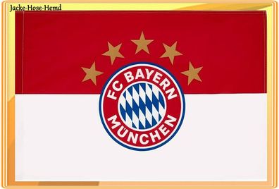 Fahne Hissfahne FC Bayern München XXL 5 Sterne Größe: 250x150 cm