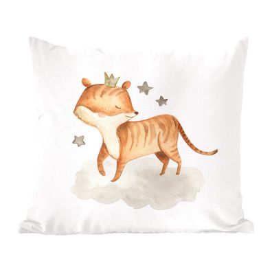 Zierkissen - Sofakissen - Dekokissen - 45x45 cm - Fuchs - Dschungel - Sterne
