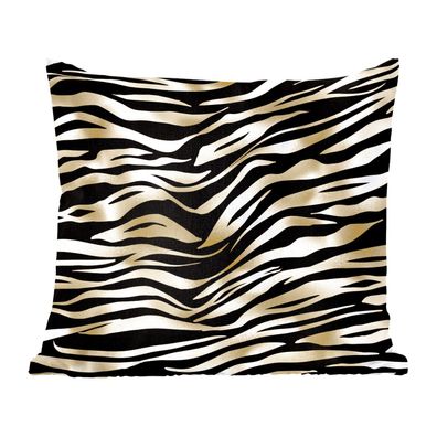 Zierkissen - Sofakissen - Dekokissen - 50x50 cm - Muster - Zebra - Gold