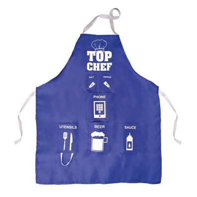 Grillschürze Männerschürze Fizz Top Chef Blau Schürze mit vielen Taschen