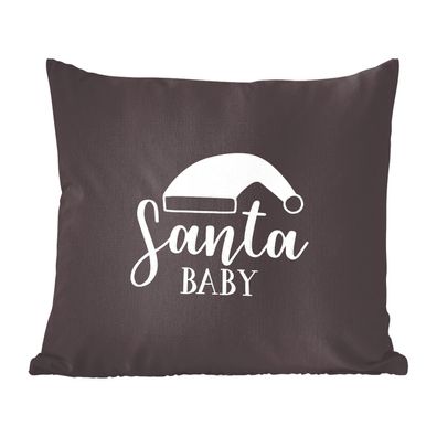 Zierkissen - Sofakissen - Dekokissen - 50x50 cm - Weihnachten Zitat "Santa Baby" auf
