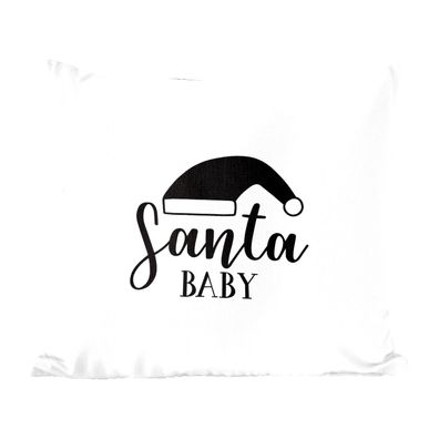 Zierkissen - Sofakissen - Dekokissen - 50x50 cm - Weihnachten Zitat "Santa Baby" auf