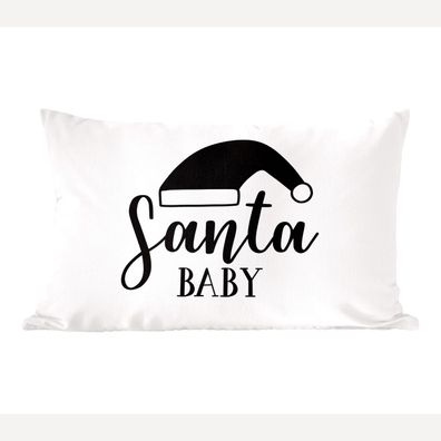 Zierkissen - Sofakissen - Dekokissen - 50x30 cm - Weihnachten Zitat "Santa Baby" mit