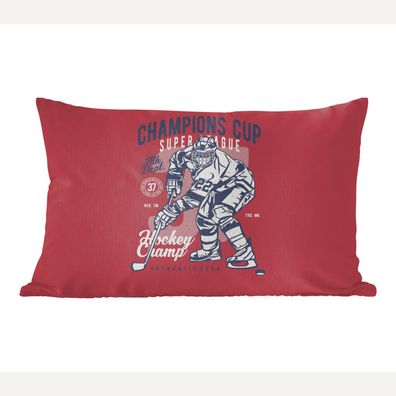 ZierKissen - SofaKissen - DekoKissen - 60x40 cm - Eishockey-Schlittschuhe - Sport - V