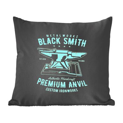 Zierkissen - Sofakissen - Dekokissen - 60x60 cm - Mancave - Amboss - Schmieden - Vint