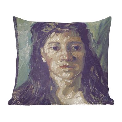 Zierkissen - Sofakissen - Dekokissen - 40x40 cm - Porträt einer Prostituierten - Vinc