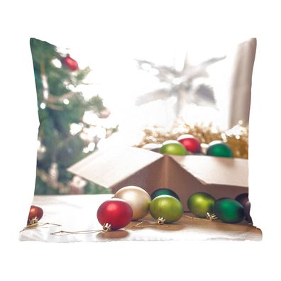 Zierkissen - Sofakissen - Dekokissen - 60x60 cm - Der Weihnachtsschmuck mit einem Wei