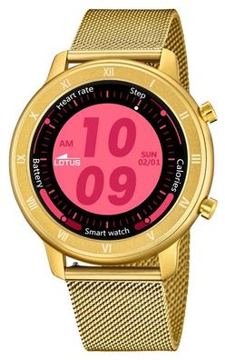 Smartwatch Lotus Watch Herrenuhr Edelstahlarmband golden 50038/1