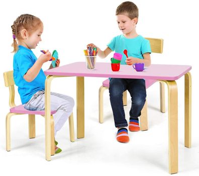 Kindertisch mit 2 Stühlen, 3tlg. Kindersitzgruppe, Sitzgruppe für Kinder, Kindermöbel