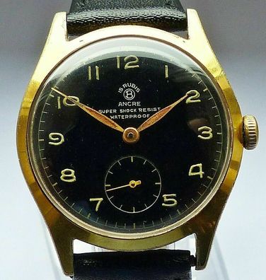 Seltene Schöne Bimag Ancre Super Shock Resist 15Rubis Herren Vintage Armbanduhr