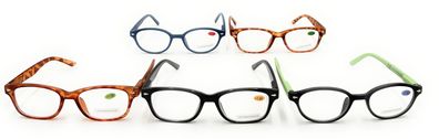 5 Stück Lesehilfe Brille Lesebrille Sehhilfe Kunststoff mit Etui 1,0 bis 3,0 dpt