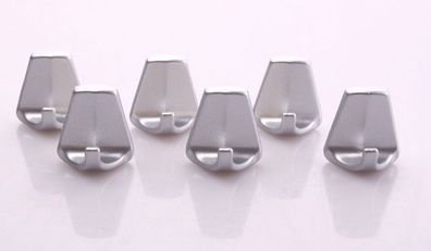 Trapez Haken Klebehaken: 6 Teilig Silber-Grau Mini Format
