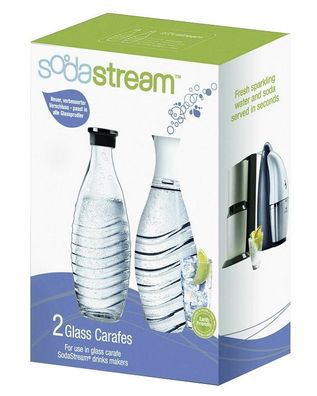 Sodastream Dou-Pack spülmaschinengeeignete Glaskaraffe mit Schraubverschluss