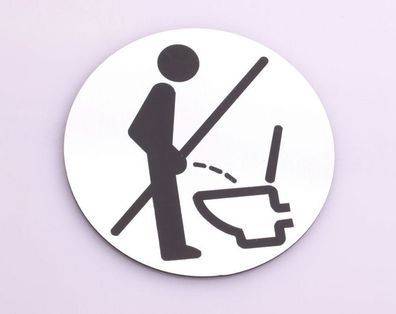 WC Schild mit Motiv "Nicht im stehen Pinkeln" Markenware Türschild