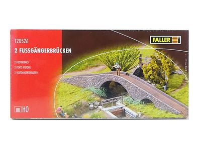 Modellbau Bausatz 2 Fußgängerbrücken, Faller H0 120526 neu