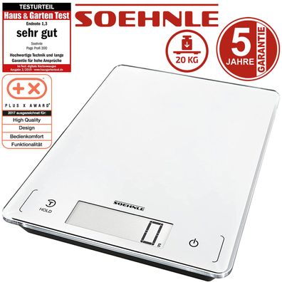Soehnle Digitale Küchenwaage 20 kg PROFI XL Digital Waage Display Sensor-Touch