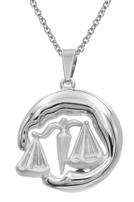 trendor Schmuck Waage Sternzeichen mit Halskette 925 Silber 41002-10