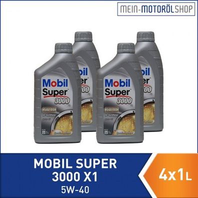 Mobil Super 3000 X1 5W-40 4x1 Liter