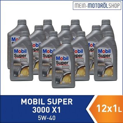 Mobil Super 3000 X1 5W-40 12x1 Liter