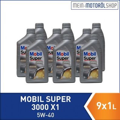 Mobil Super 3000 X1 5W-40 9x1 Liter