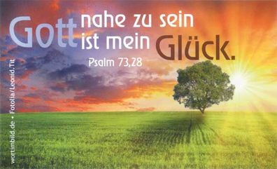 Aufkleber 12 x 7 cm Gott nahe zu sein ist mein Glück - Baum - Jesaja 73,28