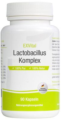 Lactobacillus Komplex, 10 Milliarden KBE, 90 Kapseln in Premiumqualität von EXVital