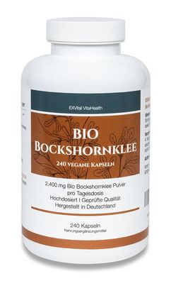 Bio Bockshornklee Pulver, 240 vegane Kapseln, 2400 mg Bio von EXVital